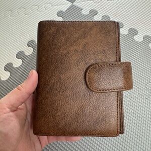 A7 Pocket Size Brown Leather Snap Planner